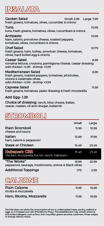 menu